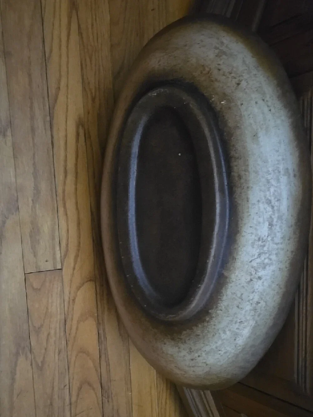 Dark Brown Decorative Ceramic Dough Bowl - Rustic Home Kitchen Centerpiece
